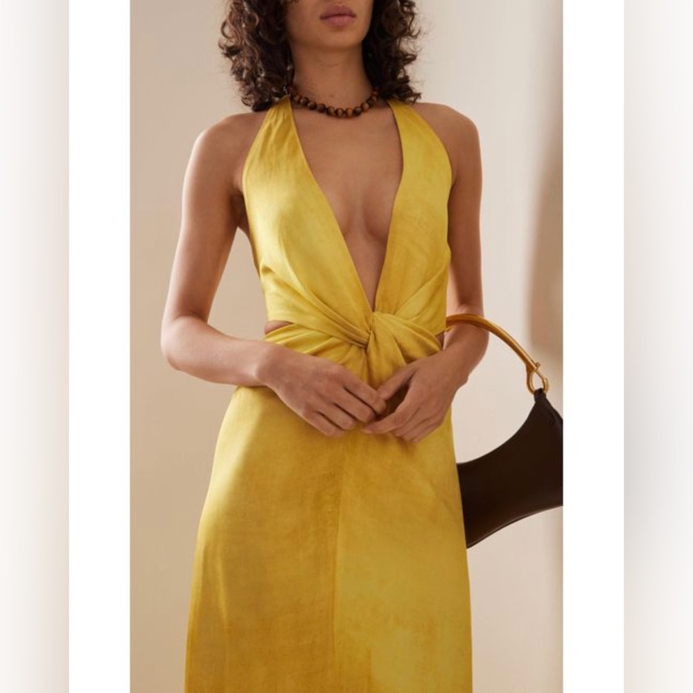 Silvia Tcherassi Silk Yellow Camila Gown XS - Absolutely stunning gown!! - Picture 2 of 9